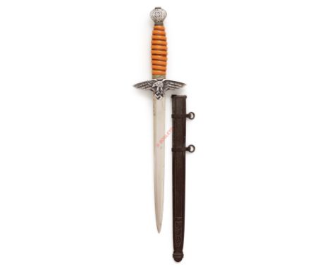 German Third Reich MINIATURE Luftwaffe Officer's 2nd pattern dagger by SMF Solingen. A good example with amber grip and twist