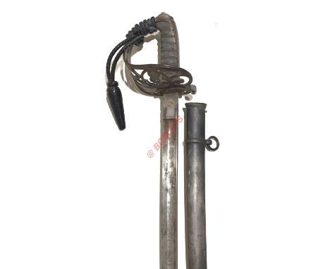 Victorian Rifle Volunteers Officer's Sword. An example of the Light Infantry pattern sword, the single edged blade with etche