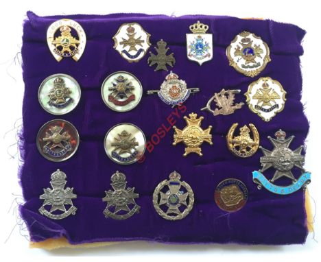 Similar Selection of Notts & Derby Regimental Brooches. An interesting selection mostly base metal & enamel with some silver 