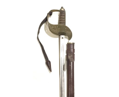 British Army Infantry Pattern WW1 Period George V Sword.  A good regulation example. The blade with etched decoration of a Cr