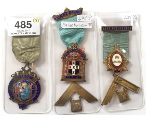 Masonic "Venerable Bede Lodge 4091" Founder's Jewel Plus Others. A fine quality Birmingham silver 1919  Jewel, with Enamel Vi