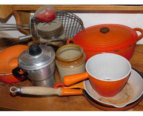 A Blow Butter churn, Le Creuset pots, etc. 