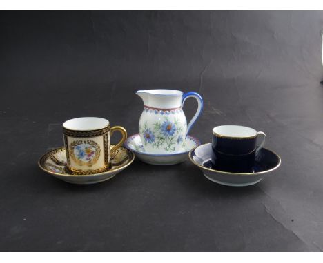 A selection of coffee cans and saucers including Cauldon, Paragon and Aynsley 