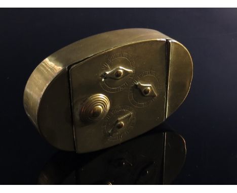 A 19th Century brass combination snuff box 