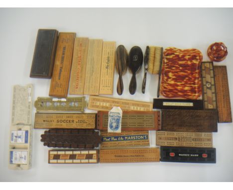Box containing a quantity of various dressing table items including dressing table brushes, together with a collection of var