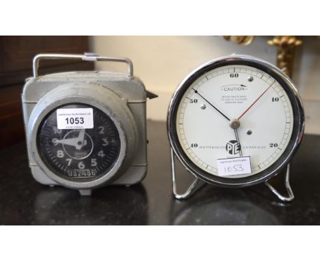 Metal cased Benzing Comatic pigeon clock, together with a Continental dial clock (lacking movement), and a Pye laboratory tim