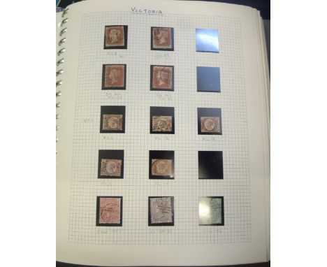 Extensive collection of Great Britain and Commonwealth stamps, including an album containing a Penny Black, various Penny Blu