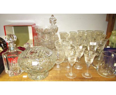 Part suite of Royal Brierley Fuchsia design drinking glasses comprising:  eight red wine, eight white wine, four sherry / por
