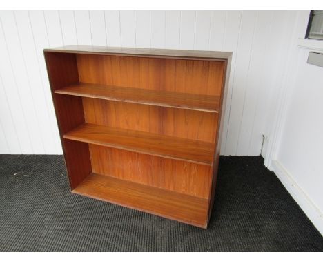 A G-plan teak two tier free standing bookcase, stamp to underside to shelf 