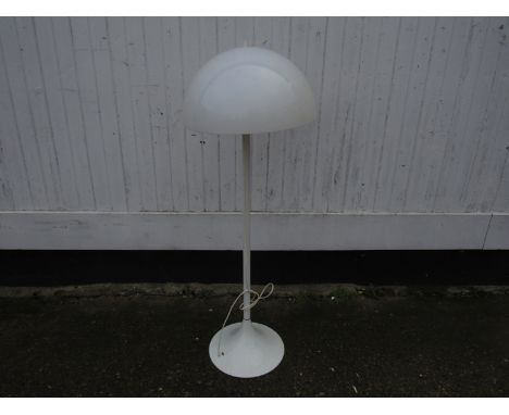 A Danish white standard lamp, mushroom shade, tulip base 