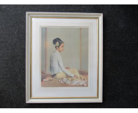 GERALD KELLY (1879-1972) A framed art print 'Saw Ohn Nyun', signed to the bottom right of print by the artist along with gall