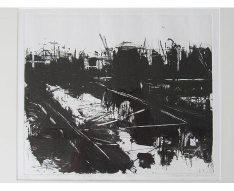 KATARZYNA COLEMAN (XXI) : A framed and glazed artists proof print "River, not in our name".  Plate size 36.5cm x 43cm