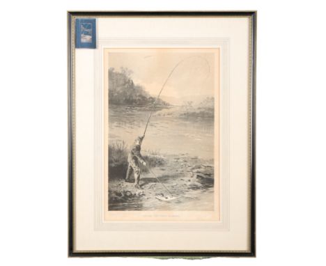 AFTER ARCHIBALD THORBURN (1860-1935) 'Gaffing the Forty Pounder'signed by Augustus Grimble to the margin, lithograph, the ima