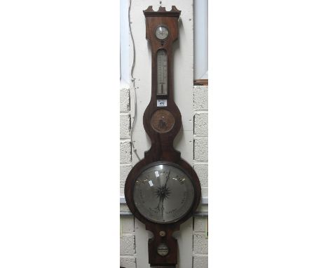 19th Century rosewood wheel barometer marked D.Evans Carmarthen.(B.P. 21% + VAT) 