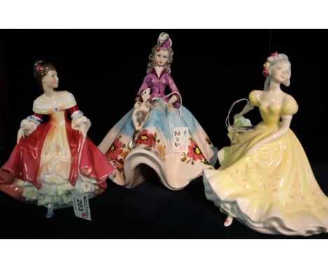 Two Royal Doulton bone china figurines to include; 'Southern Belle' HN2229, 'Ninette' HN2379. Together with another ceramic I