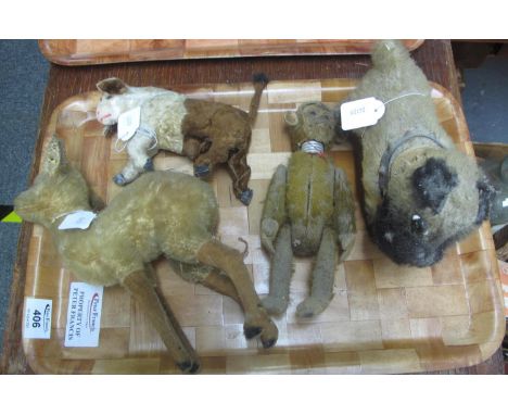 Early 20th Century novelty scent bottle in the form of a monkey with movable limbs and detachable head, possibly Schuco. Toge
