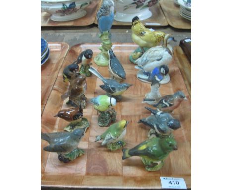 Tray of assorted ceramic wild birds, mainly by Beswick, including; white throat bull finch and chaffinch. (16)(B.P. 21% + VAT