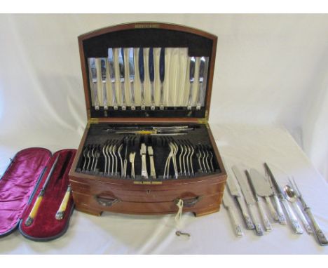 Part canteen of cutlery & bone handle fork and sharpener