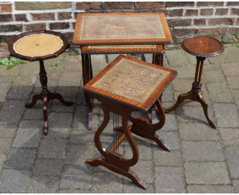 Regency style nest of tables and 2 Georgian style wine tables