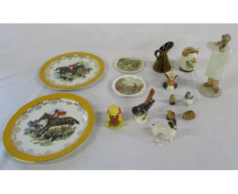 Assorted ceramics inc Royal Doulton, Beswick (a/f), Goebel & glass model of a scientist