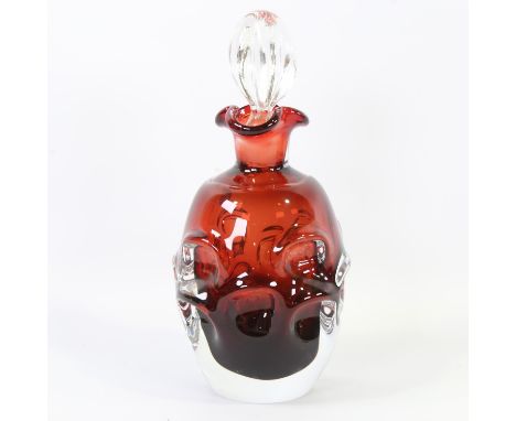 BO BORGSTROM for Aseda Galsburck, Sweden, 1960s red glass decanter, height 22cmGood condition 