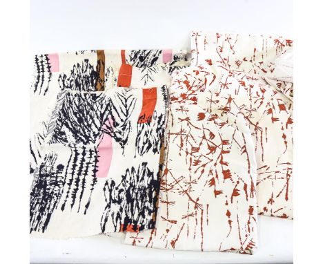 LUCIENNE DAY, a group of fabrics including "Halcyon", some marked to salvedge.Various sizes and offcuts. Some with light stai