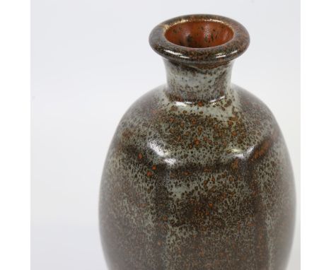 JOHN LEACH, Muchelney studio pottery - iron spot vase, maker's marks to base, height 20cmGood condition 