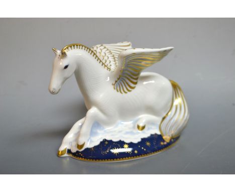 A Royal Crown Derby paperweight, Pegasus, limited edition, first quality, gold stopper, unboxed