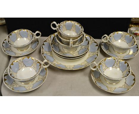 Bloor part tea set, comprising seven cups, seven saucers and a plate