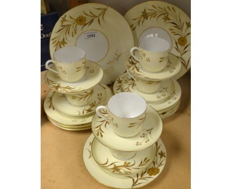Limoges tea set comprising two bread and butter plates, eight tea plates and six cups and saucers.