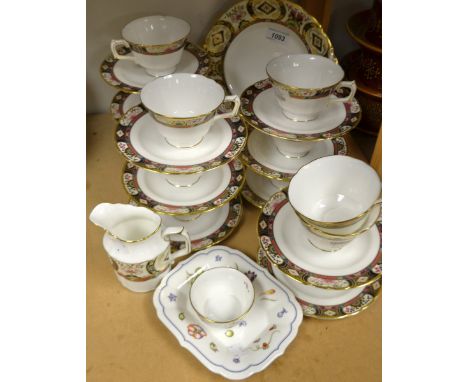 A Royal Crown Derby Chelsea Garden pattern tea service, inc twelve cups and saucers, milk jug, sugar bowl etc qty