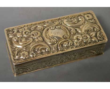 A silver oblong table snuff box, Birmingham 1899