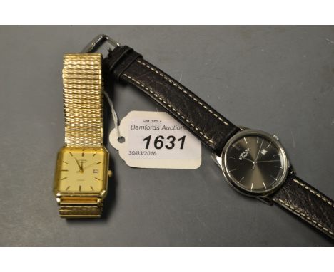 A gent's Rotary Windsor wristwatch, another gold plated Rotary quartz wristwatch (2)