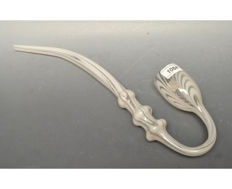 A Victorian Nailsea glass pipe