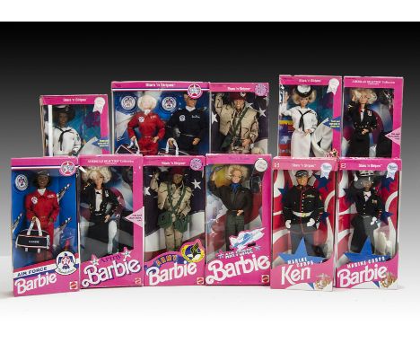 Stars ‘n Stripes Forces Barbie & Ken 1990s: Marine Corps - Barbie & Ken set, black Barbie and Ken, Air Force - Barbie & Ken s