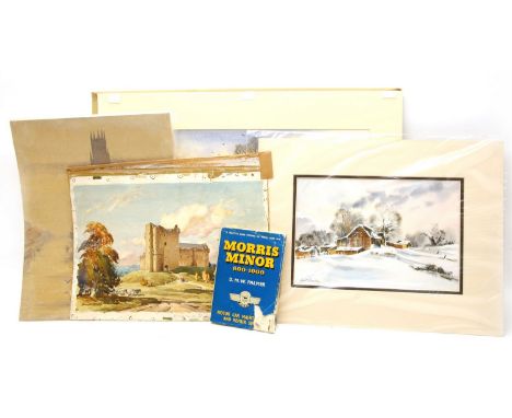 A collection of watercolours, by Edward Neatby-Donne,Lilian Foster, Michael Cox, Martin Goode, and a Morris Minor manual