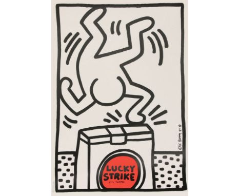 After Keith Haring (American, 1958-1990) LUCKY STRIKE POSTER Screenprint in colours, 1987, printed by Albin Uldry, Switzerlan