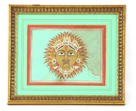 An Indian gouache portrait, in gilt colours, 17cm x 21cm Provenance: From the estate of the late Henry Wilson