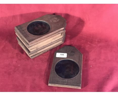 Eight wooden framed coloured glass Magic Lantern slides depicting ships, scenic views, rainbow etc. 
