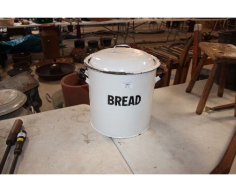 An old enamel bread bin 
