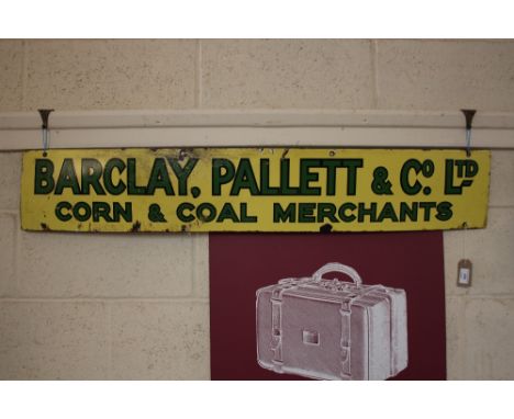 An enamel "Barclay Pallet &amp; Co Ltd.", advertising sign, 82 x 482