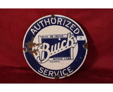 A vintage circular enamel "Bewick" advertising sign, 12" dia.