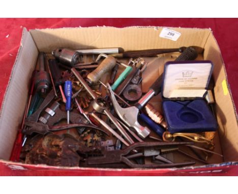 A box of clock makers tools 