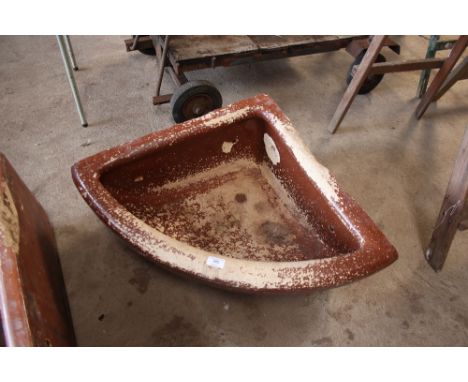 An Oats & Green of Halifax glazed stoneware corner horse trough  AF