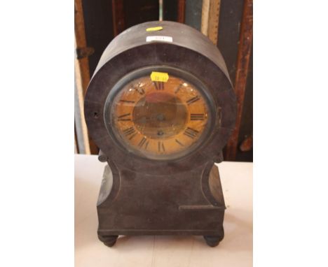 A 19th Century mahogany cased hour shaped mantel clock, by John Henderson of Dunfermline with fuse&eacute; movement for resto