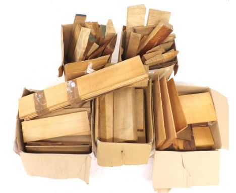 Very large quantity of both maple and spruce violin/viola making wood, including: partly finished backs, fronts, neck blocks 