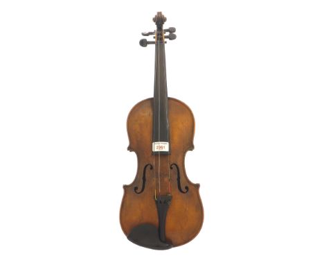Early 20th century violin branded Stainer below the button, 14 1/16", 35.60cm