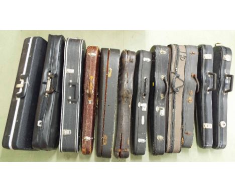 Twelve various violin and viola cases (12)