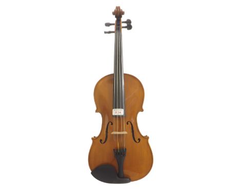 Contemporary viola labelled A. Schroetter..., 15 5/8", 39.60cm, bow, case
