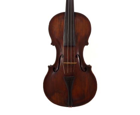 Interesting 18th century violin labelled Johann Gottfried Hamm, Prope Violino Correspondent...; also bearing a repairer's lab